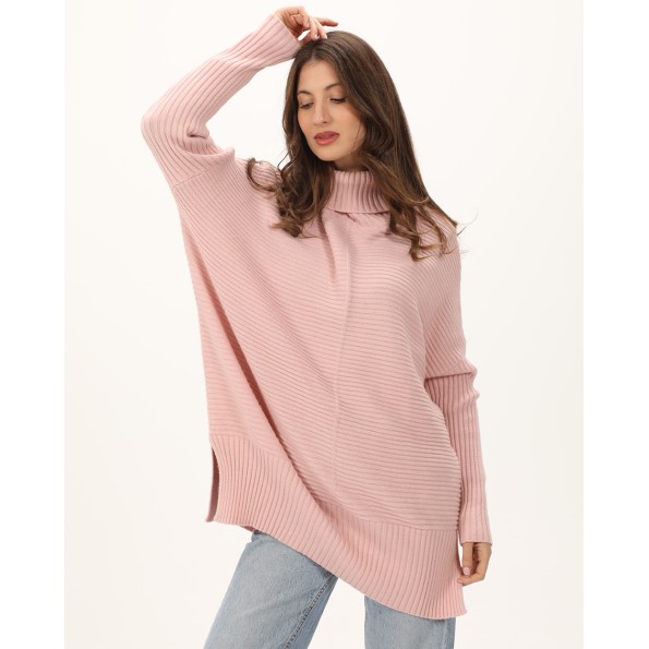 Γυναικεία πλεκτή μπλούζα ALE 8P19379H ροζ