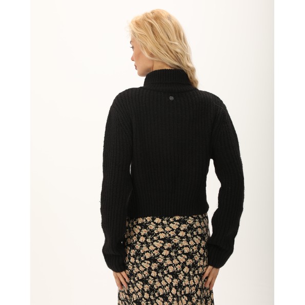 Γυναικεία πλεκτή μπλούζα ALE 8P22005 μαύρη Γυναικεία