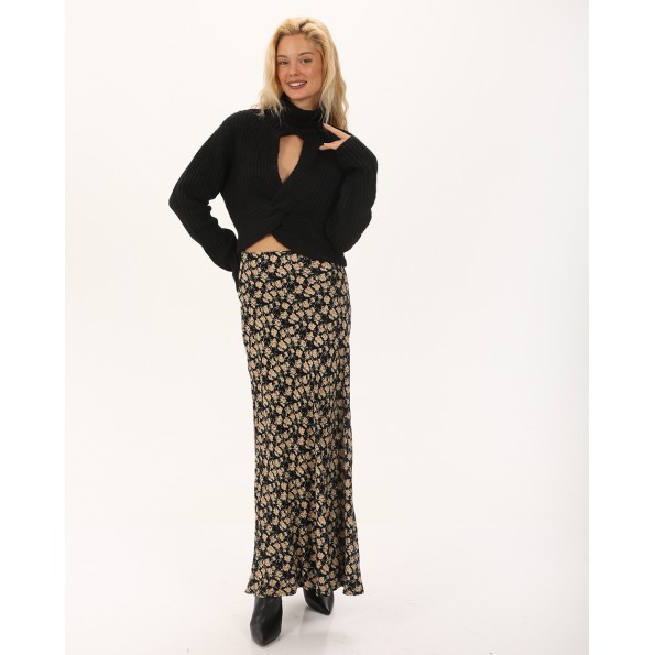 Γυναικεία πλεκτή μπλούζα ALE 8P22005 μαύρη Γυναικεία