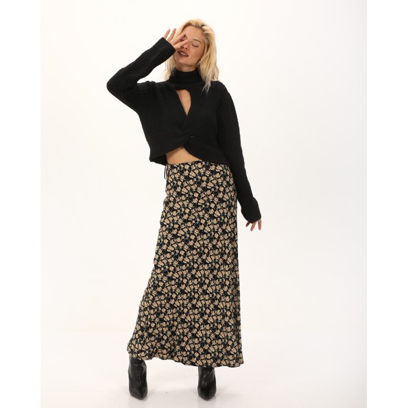 Γυναικεία πλεκτή μπλούζα ALE 8P22005 μαύρη Γυναικεία