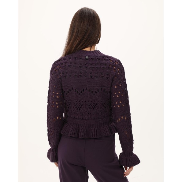 Γυναικεία πλεκτή μπλούζα ALE 8P22009 μοβ Γυναικεία