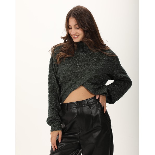 Γυναικεία πλεκτή μπλούζα ALE 8P22013 πράσινη Γυναικεία