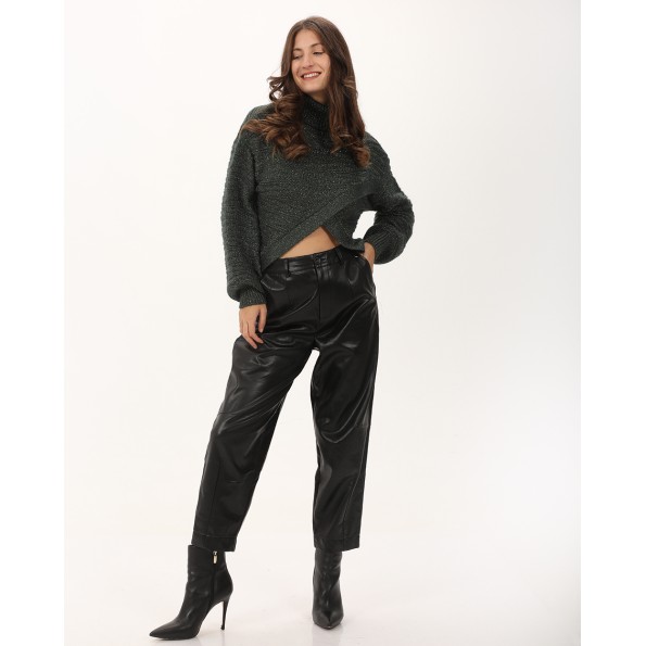 Γυναικεία πλεκτή μπλούζα ALE 8P22013 πράσινη Γυναικεία