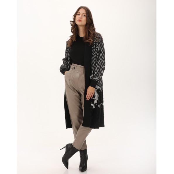 Γυναικεία μακριά ζακέτα ALE 8P22194 μαύρη Γυναικεία