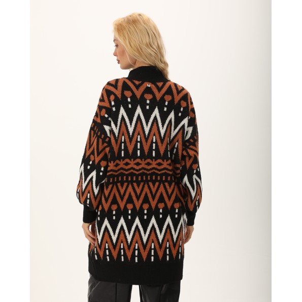 Γυναικεία πλεκτή ζακέτα ATTRATTIVO 9P22158 μαύρη Γυναικεία