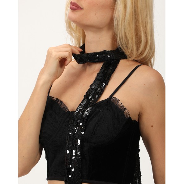 Γυναικείο φουλάρι ATTRATTIVO 9J22395 μαύρο Γυναικεία