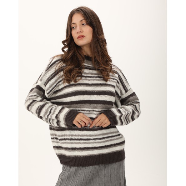 Γυναικεία πλεκτή μπλούζα ATTRATTIVO 9P21275 γκρι Γυναικεία