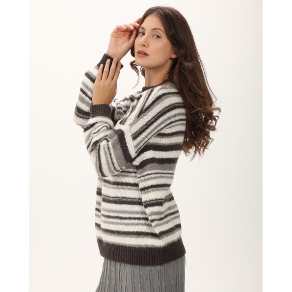 Γυναικεία πλεκτή μπλούζα ATTRATTIVO 9P21275 γκρι Γυναικεία