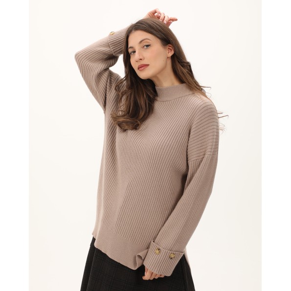 Γυναικείο πουλόβερ ATTRATTIVO 9P22042 γκρι καφέ