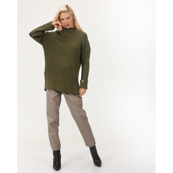 Γυναικείο πουλόβερ ATTRATTIVO 9P22042 χακί Γυναικεία