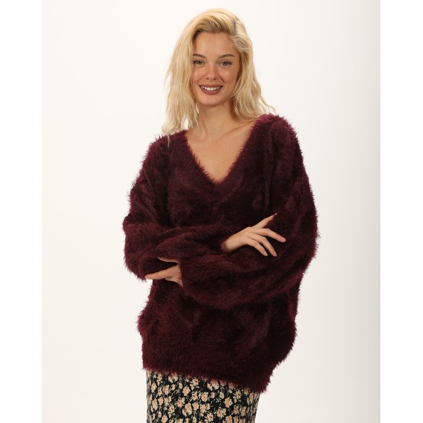 Γυναικείο πουλόβερ ATTRATTIVO 9P22065 μπορντό