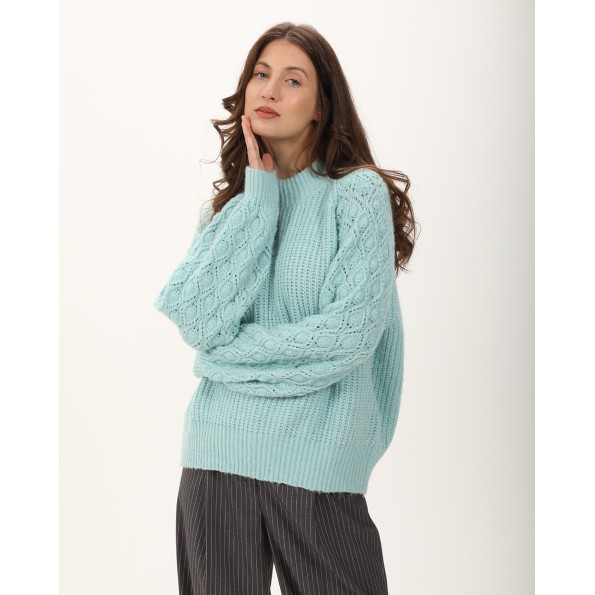Γυναικείο πουλόβερ ATTRATTIVO 9P22087 τιρκουάζ