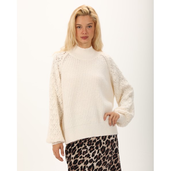 Γυναικείο πουλόβερ ATTRATTIVO 9P22087 εκρού