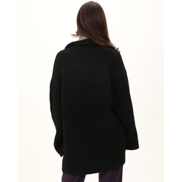 Γυναικεία πλεκτή ζακέτα ATTRATTIVO 9P22163 μαύρη Γυναικεία