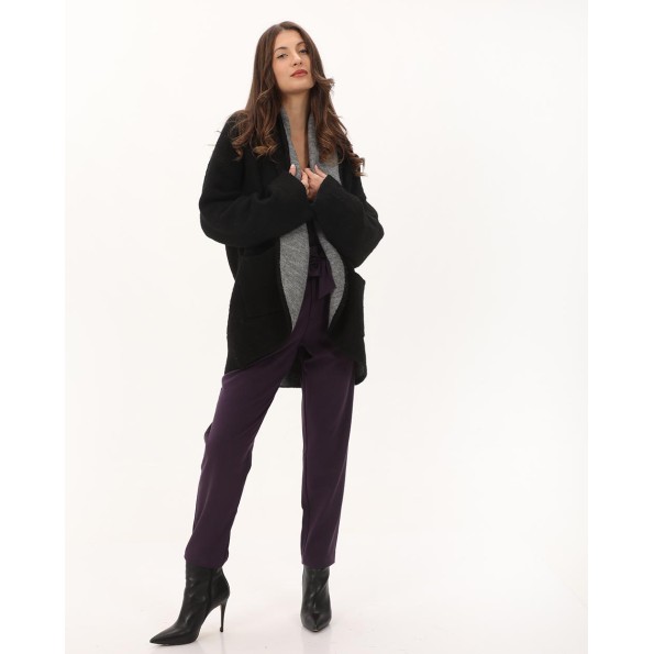 Γυναικεία πλεκτή ζακέτα ATTRATTIVO 9P22163 μαύρη Γυναικεία