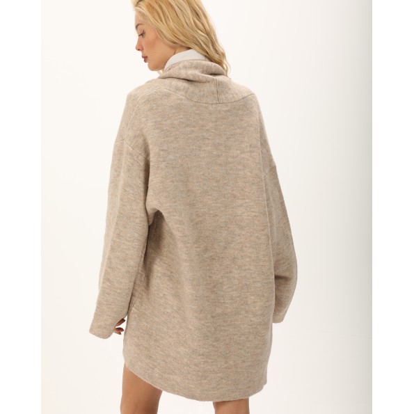 Γυναικεία πλεκτή ζακέτα ATTRATTIVO 9P22163 μπεζ Γυναικεία