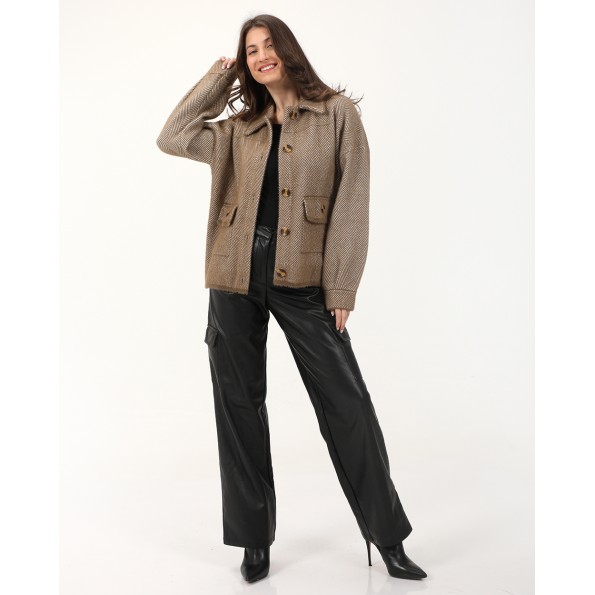 Γυναικεία ζακέτα ATTRATTIVO 9P22164 μπεζ Γυναικεία