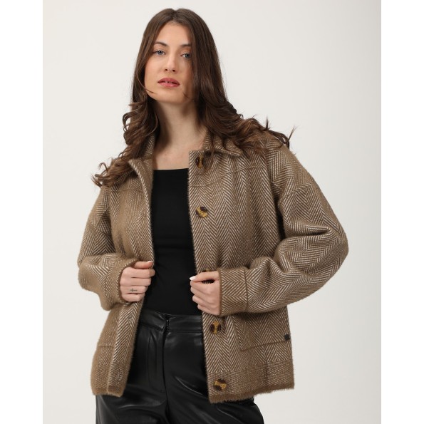 Γυναικεία ζακέτα ATTRATTIVO 9P22164 μπεζ Γυναικεία