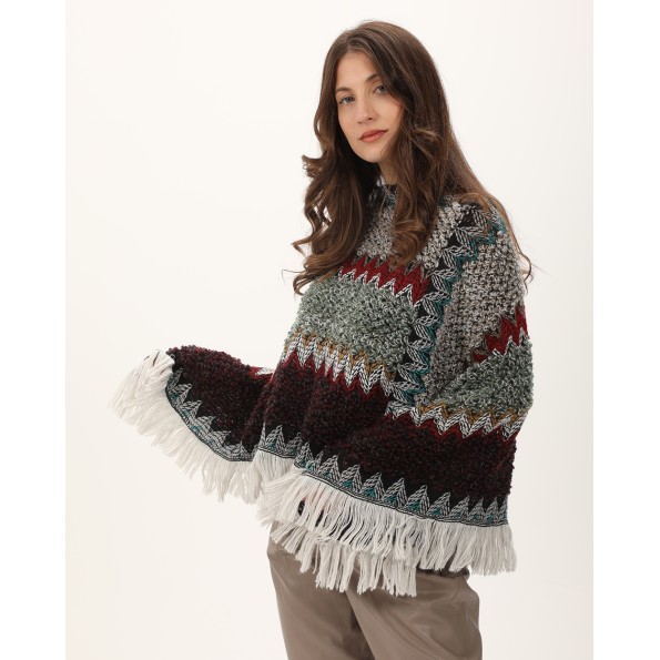 Γυναικεία κάπα ATTRATTIVO 9P22180 πολύχρωμη Γυναικεία