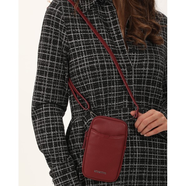 Γυναικείο τσαντάκι κινητού ATTRATTIVO 9T19856H μπορντό