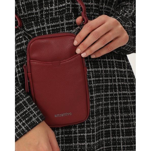 Γυναικείο τσαντάκι κινητού ATTRATTIVO 9T19856H μπορντό Γυναικεία