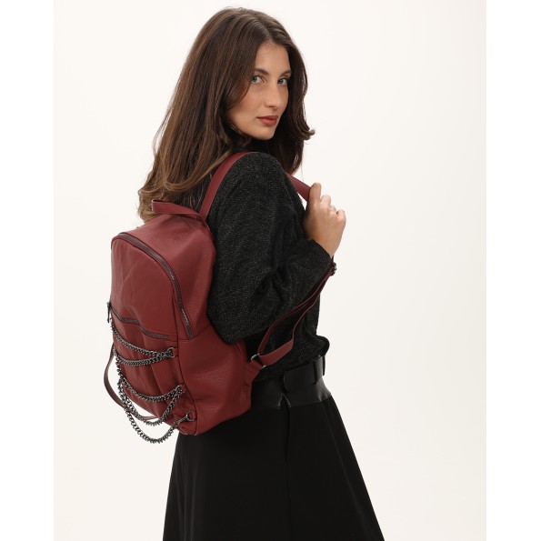 Γυναικείο σακίδιο πλάτης ATTRATTIVO 9T22050 μπορντό
