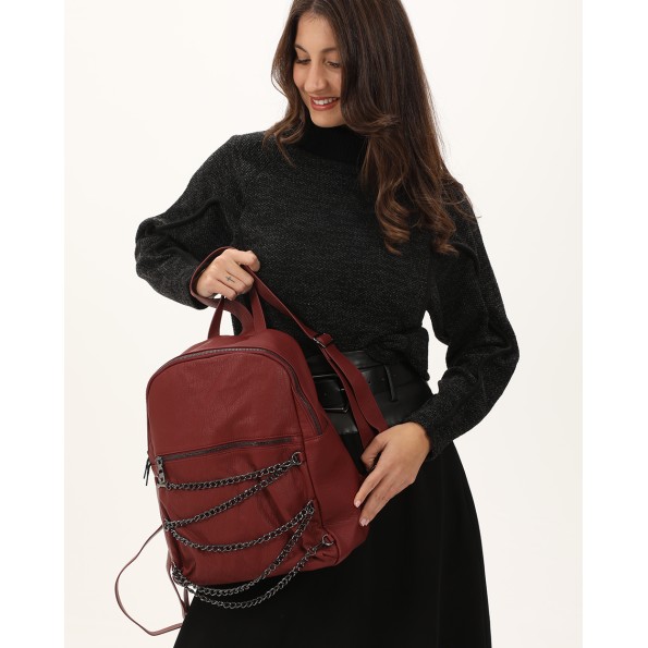 Γυναικείο σακίδιο πλάτης ATTRATTIVO 9T22050 μπορντό Γυναικεία