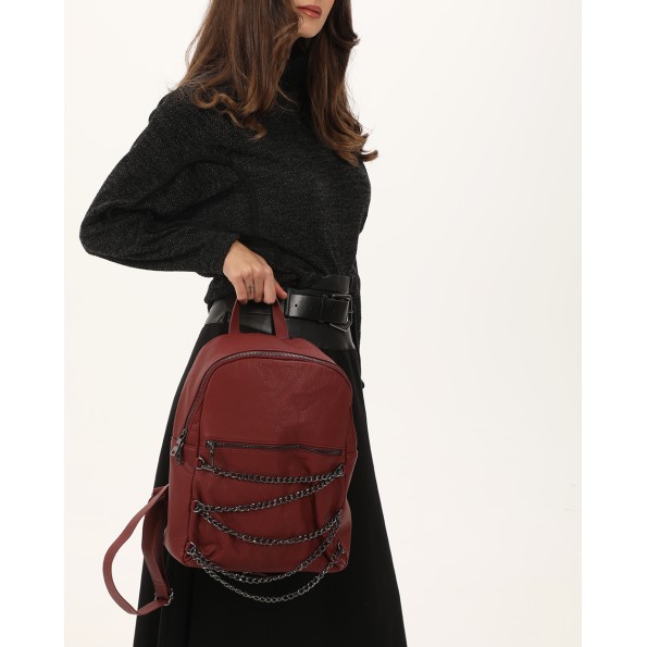 Γυναικείο σακίδιο πλάτης ATTRATTIVO 9T22050 μπορντό Γυναικεία