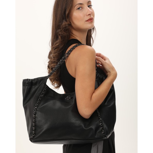 Γυναικεία τσάντα ώμου ATTRATTIVO 9T22051 μαύρη Γυναικεία