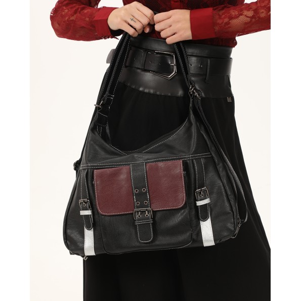 Γυναικεία τσάντα ώμου ATTRATTIVO 9T22055 μαύρη Γυναικεία