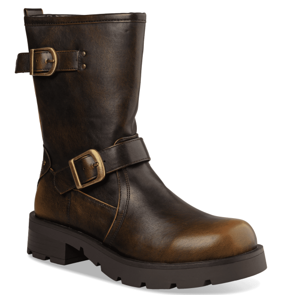 Γυναικεία biker μποτάκια ENVIE E12-20319 καφέ Γυναικεία