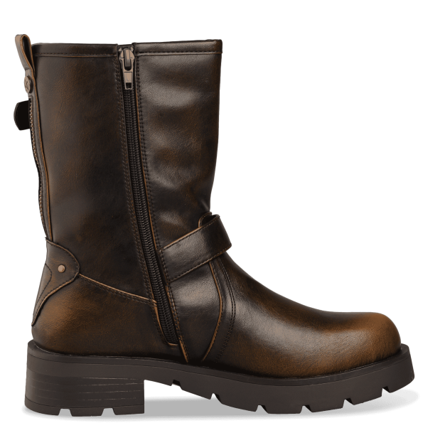 Γυναικεία biker μποτάκια ENVIE E12-20319 καφέ Γυναικεία