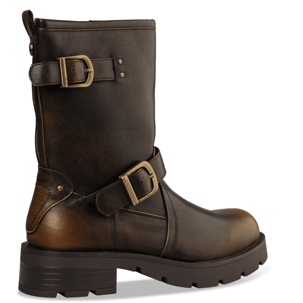 Γυναικεία biker μποτάκια ENVIE E12-20319 καφέ Γυναικεία