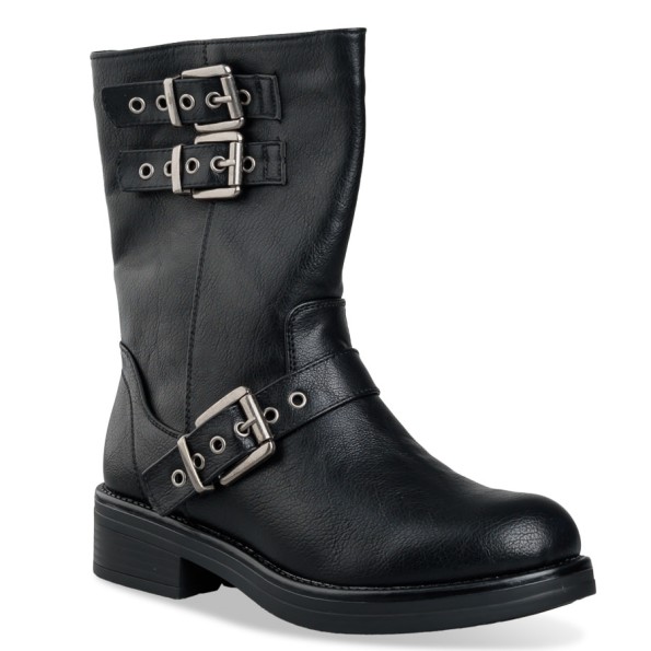 Γυναικεία biker μποτάκια ENVIE E23-20227 μαύρα Γυναικεία