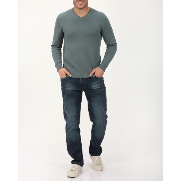 Ανδρική πλεκτή μπλούζα VAN HIPSTER 72241 πετρόλ Ανδρικά