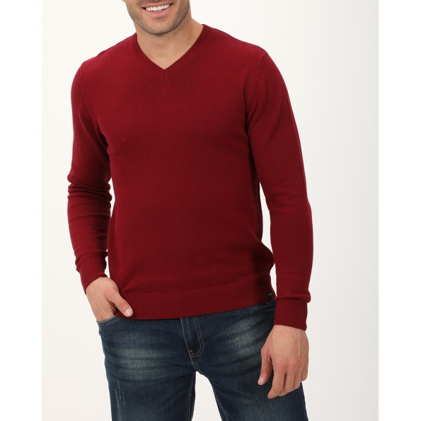 Ανδρική πλεκτή μπλούζα VAN HIPSTER 72241 μπορντό Ανδρικά
