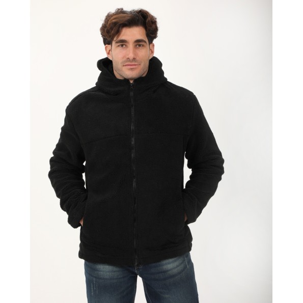 Ανδρική sherpa ζακέτα VAN HIPSTER 72190 μαύρη