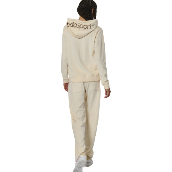 Γυναικείο βελουτέ παντελόνι φόρμας BODY ACTION 021533-01 εκρού Γυναικεία