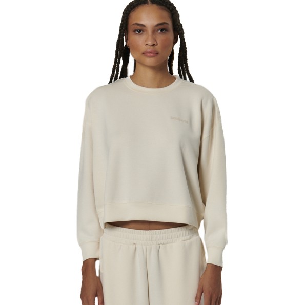 Γυναικεία cropped φούτερ μπλούζα BODY ACTION 061527-01 εκρού