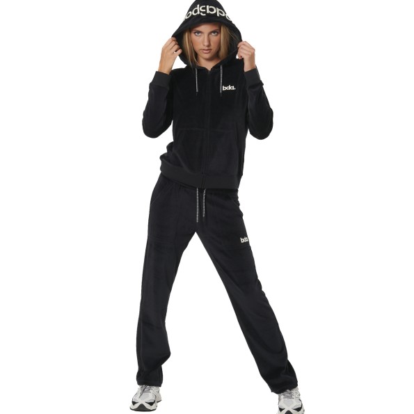 Γυναικεία βελουτέ ζακέτα BODY ACTION 071518-01 μαύρη Γυναικεία