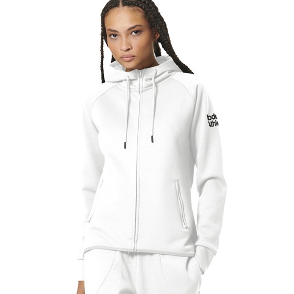 Γυναικεία φούτερ ζακέτα BODY ACTION 071527-01 λευκή Γυναικεία φούτερ ζακέτα BODY ACTION 071527-01 λευκή