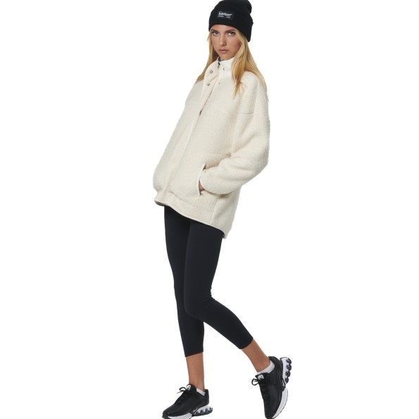 Γυναικεία boucle fleece ζακέτα BODY ACTION 071530-01 εκρού Γυναικεία