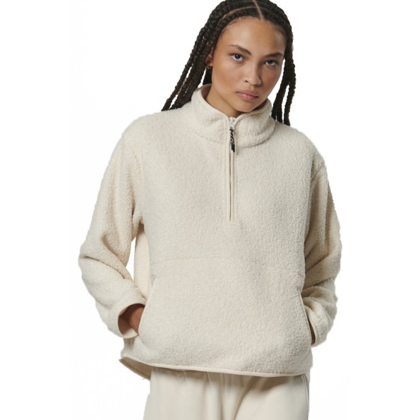 Γυναικεία boucle fleece μπλούζα BODY ACTION 061529-01 εκρού