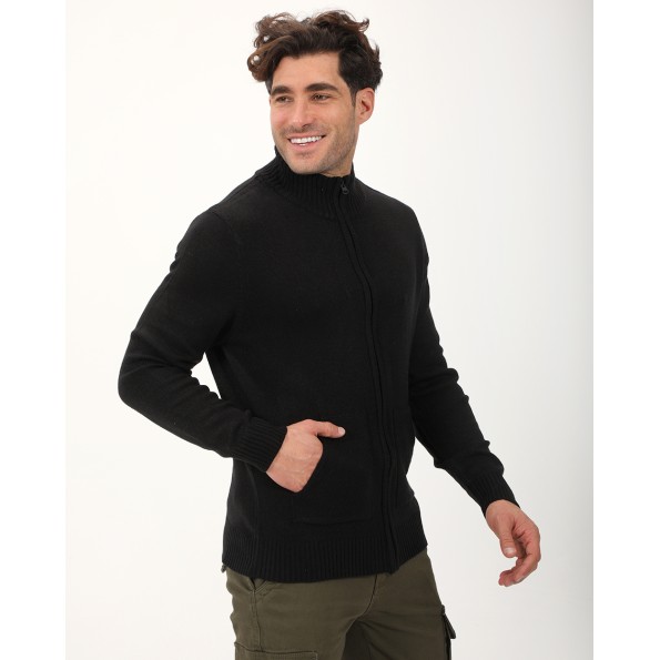 Ανδρική πλεκτή ζακέτα VAN HIPSTER 72362 μαύρη Ανδρικά