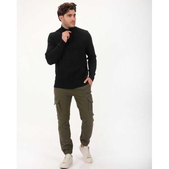 Ανδρική πλεκτή ζακέτα VAN HIPSTER 72362 μαύρη Ανδρικά