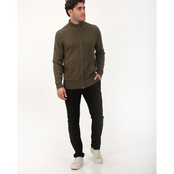 Ανδρική πλεκτή ζακέτα VAN HIPSTER 72362 λαδί Ανδρικά