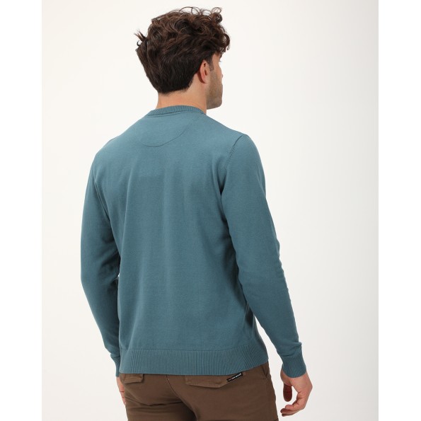 Ανδρική πλεκτή μπλούζα VAN HIPSTER 72363 πετρόλ Ανδρικά