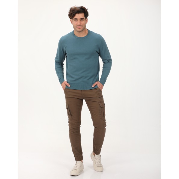 Ανδρική πλεκτή μπλούζα VAN HIPSTER 72363 πετρόλ Ανδρικά
