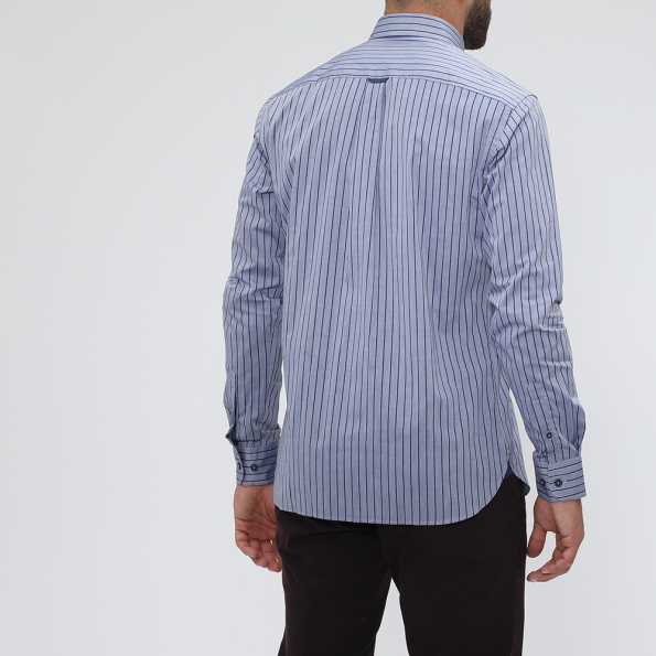 Ανδρικό πουκάμισο NAVY & GREEN COMFORT FIT ριγέ μπλε Ανδρικά