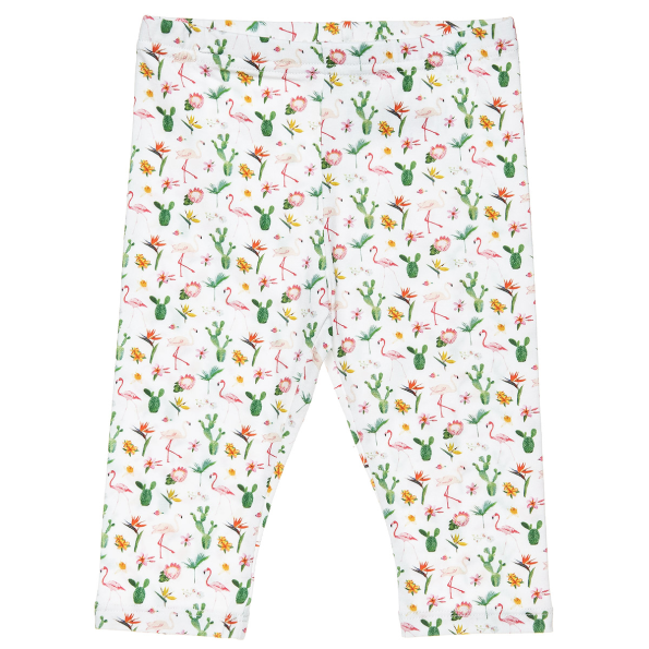 Παιδικό κάπρι κολάν ALOUETTE λευκό floral flamingo